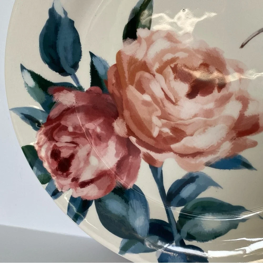 Pier 1 Imports Hummingbird Plate Ceramic 8.75” Lunch Decor birds Ruby Throated